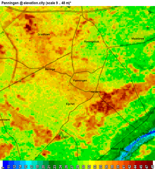 Zoom OUT 2x Panningen, Netherlands elevation map