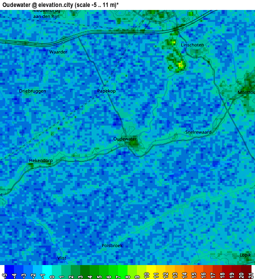 Zoom OUT 2x Oudewater, Netherlands elevation map