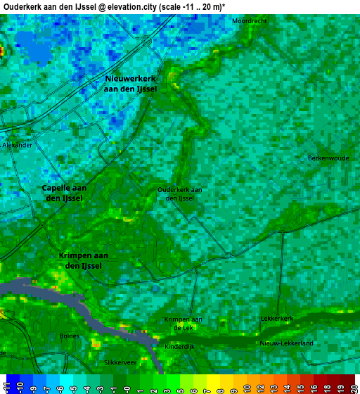 Zoom OUT 2x Ouderkerk aan den IJssel, Netherlands elevation map