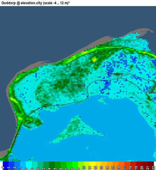 Zoom OUT 2x Ouddorp, Netherlands elevation map