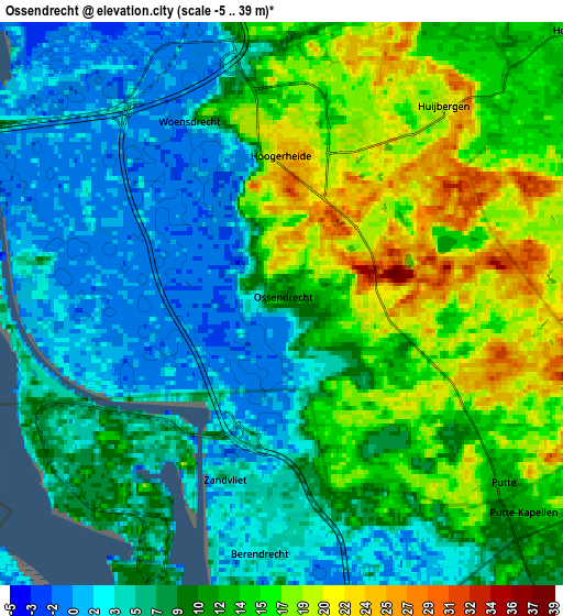 Zoom OUT 2x Ossendrecht, Netherlands elevation map