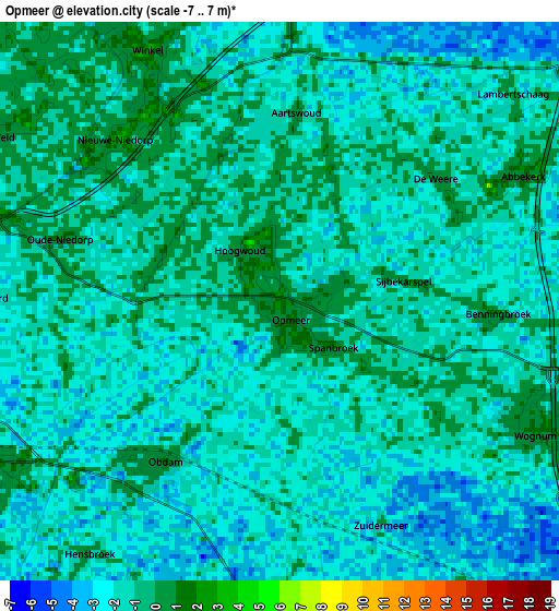 Zoom OUT 2x Opmeer, Netherlands elevation map
