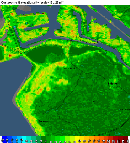 Zoom OUT 2x Oostvoorne, Netherlands elevation map