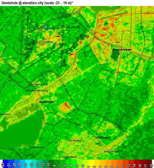 Zoom OUT 2x Oosteinde, Netherlands elevation map