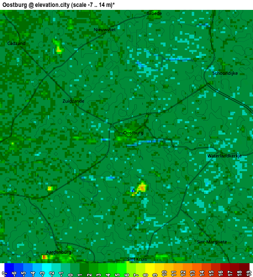 Zoom OUT 2x Oostburg, Netherlands elevation map