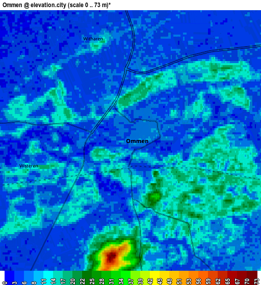 Zoom OUT 2x Ommen, Netherlands elevation map