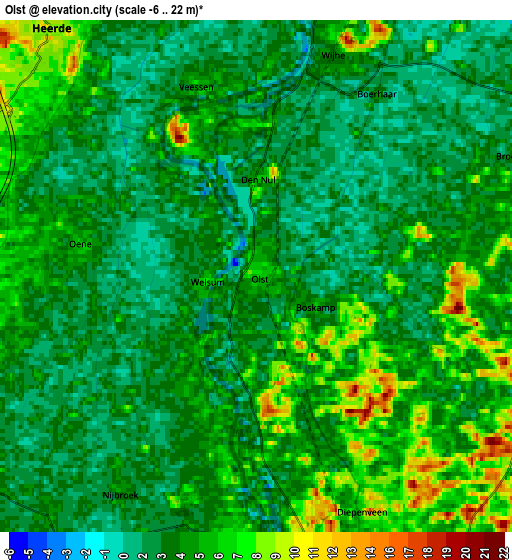 Zoom OUT 2x Olst, Netherlands elevation map