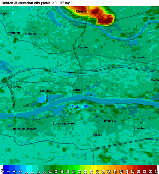 Zoom OUT 2x Ochten, Netherlands elevation map