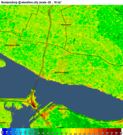 Zoom OUT 2x Numansdorp, Netherlands elevation map