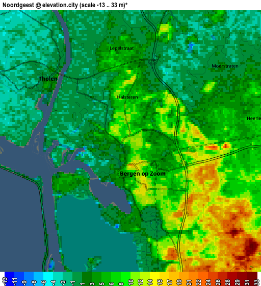 Zoom OUT 2x Noordgeest, Netherlands elevation map