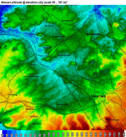 Zoom OUT 2x Nieuw-Lotbroek, Netherlands elevation map