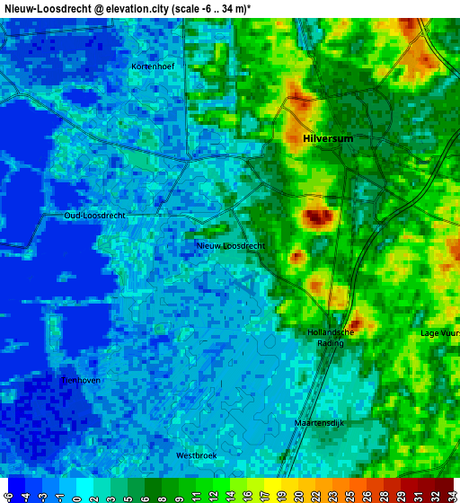 Zoom OUT 2x Nieuw-Loosdrecht, Netherlands elevation map