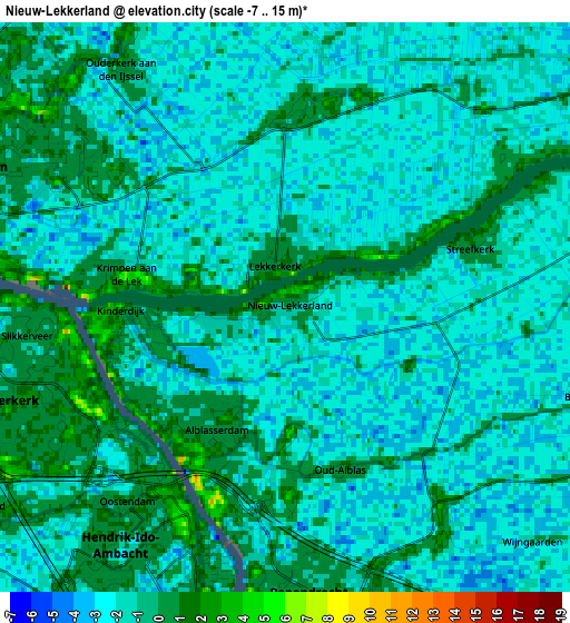 Zoom OUT 2x Nieuw-Lekkerland, Netherlands elevation map