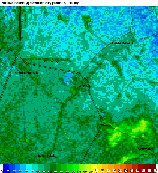 Zoom OUT 2x Nieuwe Pekela, Netherlands elevation map