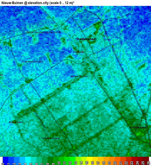 Zoom OUT 2x Nieuw-Buinen, Netherlands elevation map