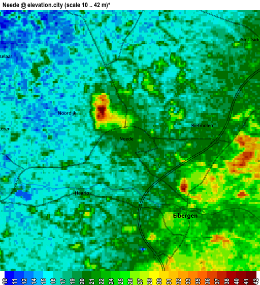 Zoom OUT 2x Neede, Netherlands elevation map