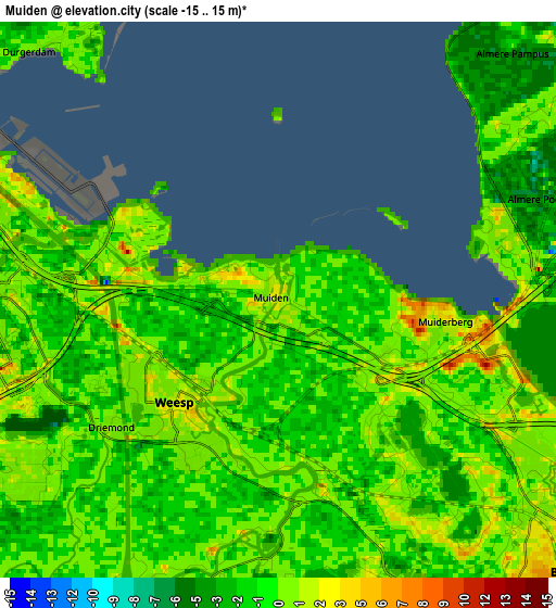 Zoom OUT 2x Muiden, Netherlands elevation map