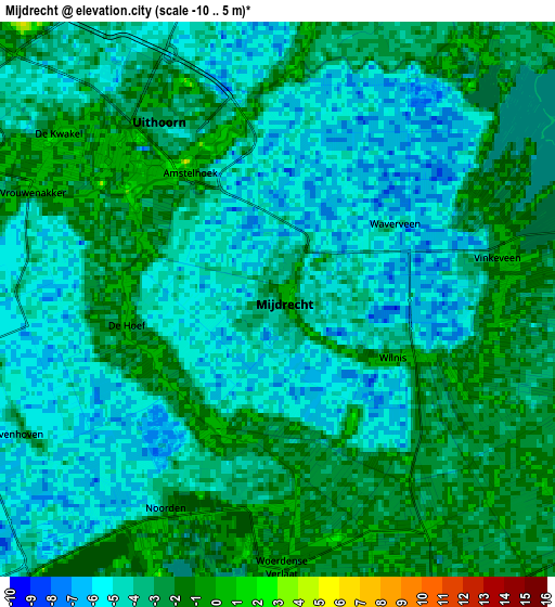 Zoom OUT 2x Mijdrecht, Netherlands elevation map