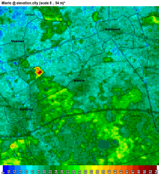 Zoom OUT 2x Mierlo, Netherlands elevation map