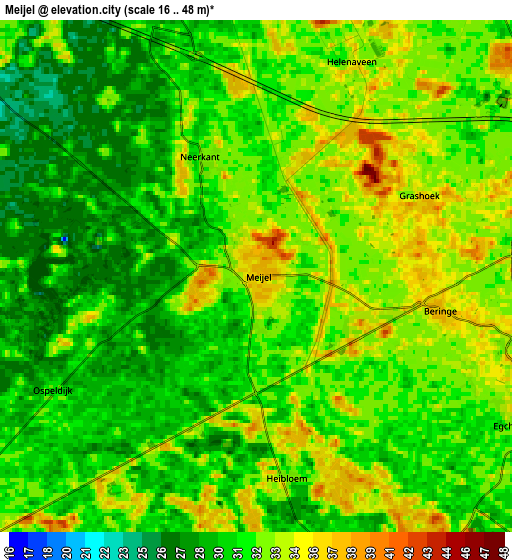 Zoom OUT 2x Meijel, Netherlands elevation map