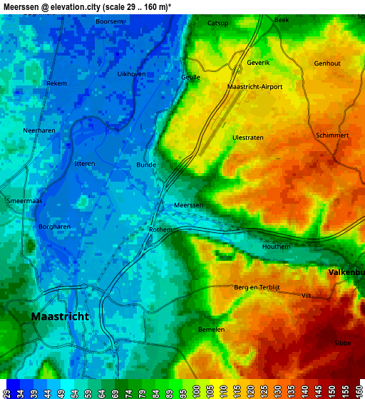 Zoom OUT 2x Meerssen, Netherlands elevation map