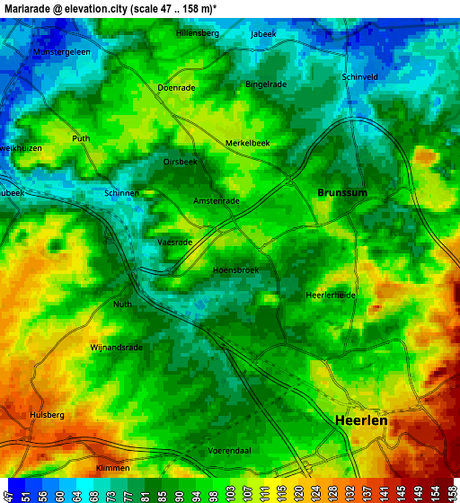 Zoom OUT 2x Mariarade, Netherlands elevation map