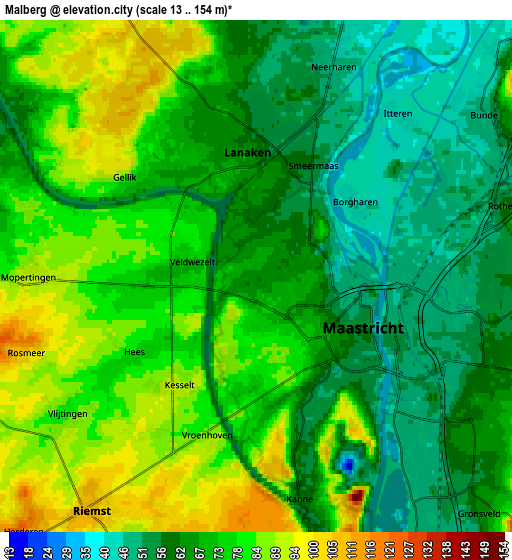 Zoom OUT 2x Malberg, Netherlands elevation map