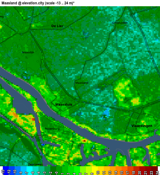 Zoom OUT 2x Maasland, Netherlands elevation map