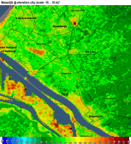 Zoom OUT 2x Maasdijk, Netherlands elevation map