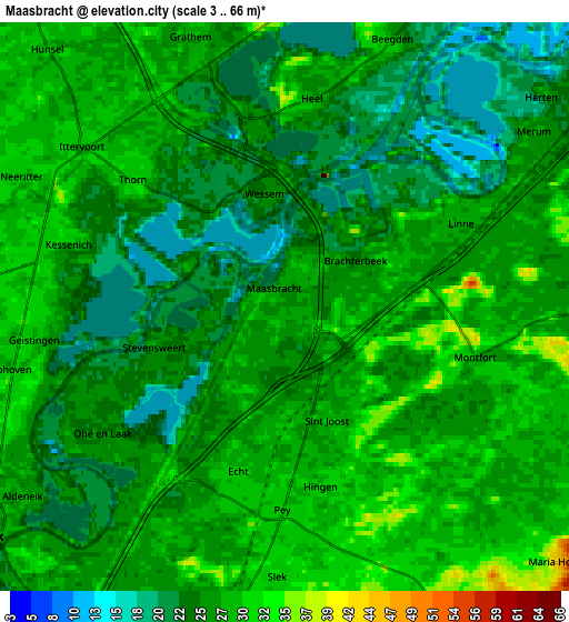 Zoom OUT 2x Maasbracht, Netherlands elevation map