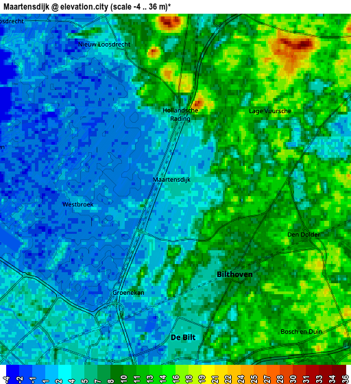 Zoom OUT 2x Maartensdijk, Netherlands elevation map