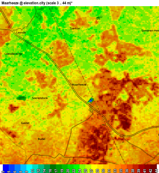 Zoom OUT 2x Maarheeze, Netherlands elevation map