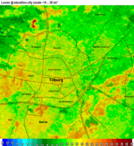 Zoom OUT 2x Loven, Netherlands elevation map