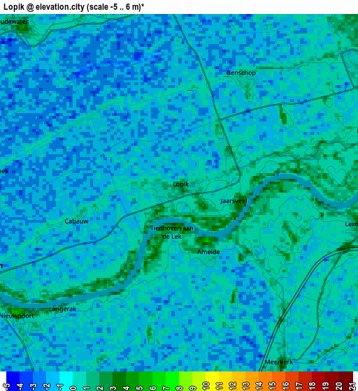 Zoom OUT 2x Lopik, Netherlands elevation map