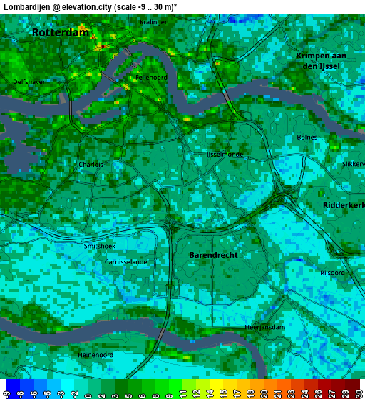 Zoom OUT 2x Lombardijen, Netherlands elevation map