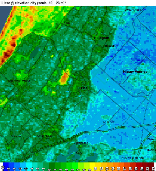 Zoom OUT 2x Lisse, Netherlands elevation map