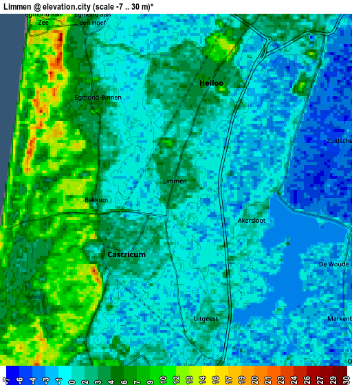 Zoom OUT 2x Limmen, Netherlands elevation map