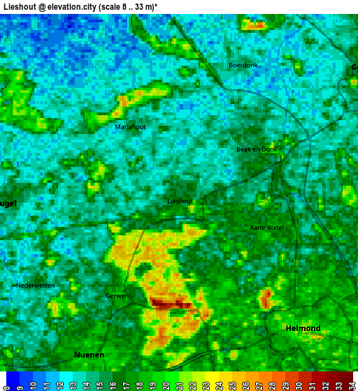 Zoom OUT 2x Lieshout, Netherlands elevation map