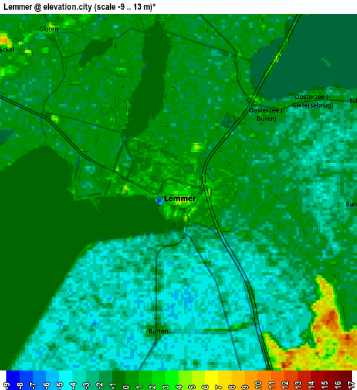 Zoom OUT 2x Lemmer, Netherlands elevation map