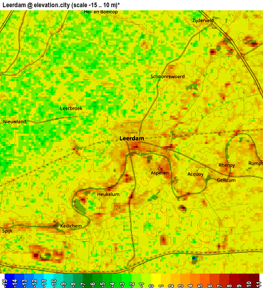 Zoom OUT 2x Leerdam, Netherlands elevation map