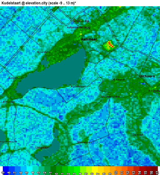 Zoom OUT 2x Kudelstaart, Netherlands elevation map