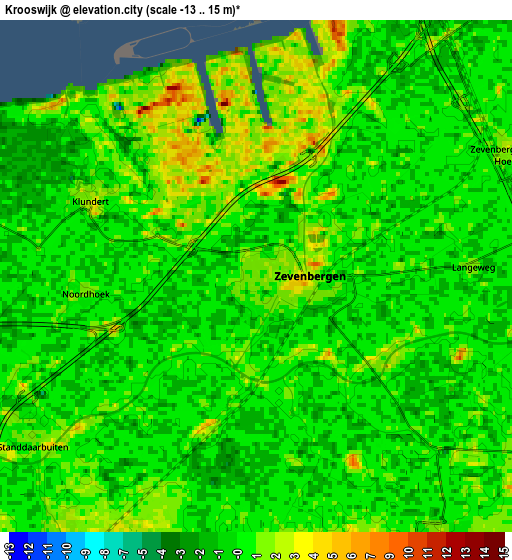 Zoom OUT 2x Krooswijk, Netherlands elevation map