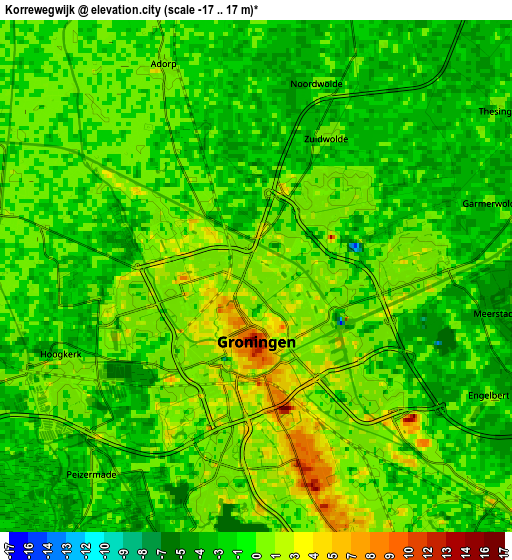 Zoom OUT 2x Korrewegwijk, Netherlands elevation map