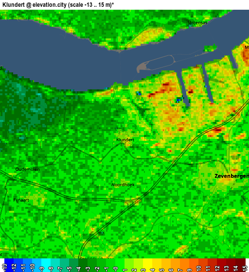 Zoom OUT 2x Klundert, Netherlands elevation map