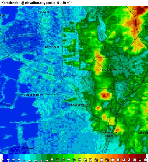 Zoom OUT 2x Kerkelanden, Netherlands elevation map