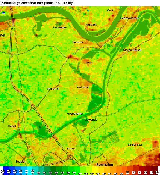 Zoom OUT 2x Kerkdriel, Netherlands elevation map