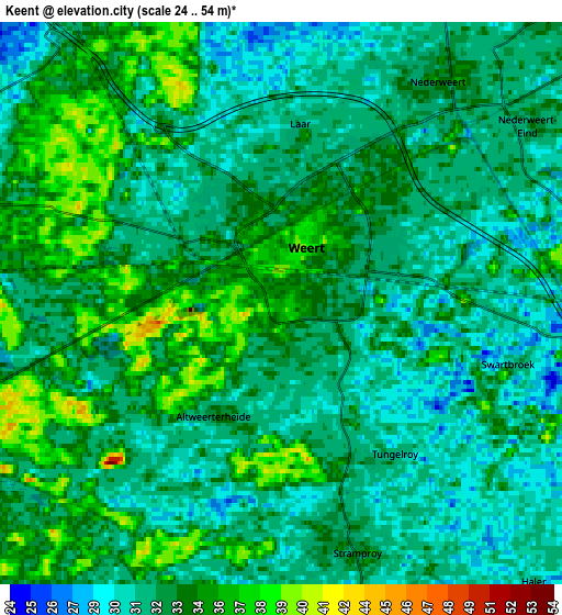 Zoom OUT 2x Keent, Netherlands elevation map