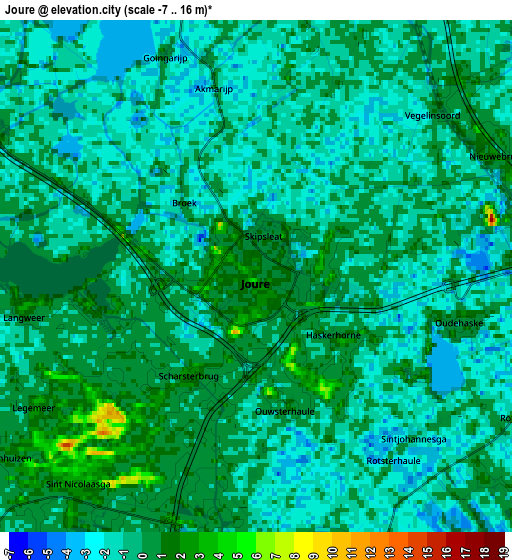 Zoom OUT 2x Joure, Netherlands elevation map