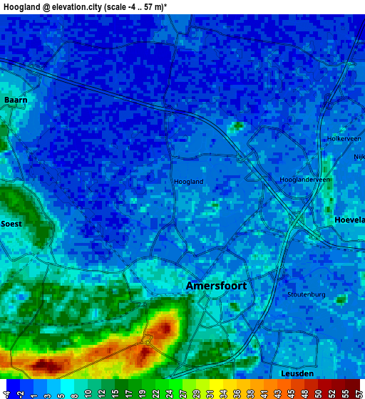 Zoom OUT 2x Hoogland, Netherlands elevation map