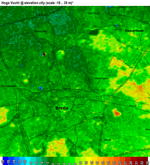 Zoom OUT 2x Hoge Vucht, Netherlands elevation map